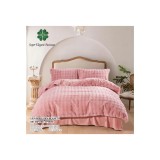 Cumpara ieftin Lenjerie Cocolino Cu Blanita de Iepure Pentru Pat Dublu, 4 piese , ROZ - PUC95