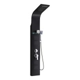 Panou de dus hidromasaj Leziter Alegro Black, otel inoxidabil, 145 cm, 4 functii, Negru