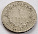 Belgia, 1 Franc 1912 legenda franceza, Europa