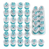Set Decupatoare Litere si Cifre Mari cu Ejector, 36 Bucati, Tort, Prajituri, Pasta Zahar, Martipan, Fondant. Decoratiuni Cofetarie