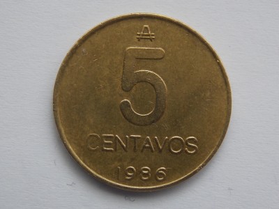 5 CENTAVOS 1986 ARGENTINA foto