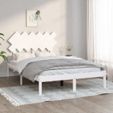 VidaXL Cadru de pat mic dublu, alb, 120x190 cm, lemn masiv