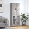 VidaXL Dulap &icirc;nalt, gri sonoma, 69,5x34x180 cm, lemn compozit