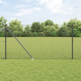 vidaXL Set de St&acirc;lpi de Gard Set de 2 Gri Plastic 25 x 1 m Simplu