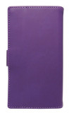 Husa tip carte cu stand universala reglabila (Modern) mov pentru telefoane cu diagonala de 4 - 4,5inch, Cu clapeta, Piele Ecologica