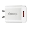 Incarcator Retea Fast Charge 5V3A, Flippy, Capat STANDARD EUROPEAN QC 3.0, 18W, Fara Cablu, Alb