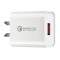 Incarcator Retea Fast Charge 5V3A, Flippy, Capat STANDARD EUROPEAN QC 3.0, 18W, Fara Cablu, Alb