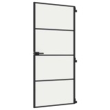 Cumpara ieftin Usa de interior negru 93x201,5 cm sticla securiz./aluminiu slim