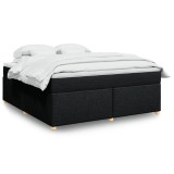 Gossi pat box spring cu saltea, negru, 180x200 cm, catifea