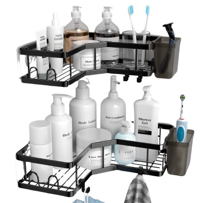 Set 2 etajere de colt din otel, versatil si modern, design ergonomic si compact, perfect pentru utilizarea eficienta a spatiului foto