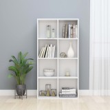 Cumpara ieftin Bibliotecă/Dulap, alb extralucios, 66x30x130 cm, lemn prelucrat