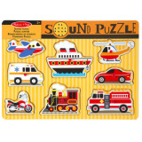 Melissa&amp;Doug - Puzzle cu sunete Vehicule, Melissa &amp; Doug