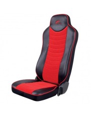 Set Huse Scaun Mercedes Actros EURO 5 1844 MP2 MP3 MP4 Piele Ecologica Neagra + Velvet Rosu