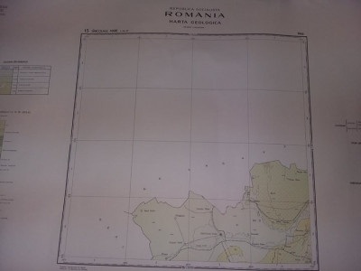 Plansa/harta geologica a republicii socialiste romania,SANNICOLAU MARE 1966,T.GR foto