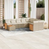 vidaXL Set canapele de grădină cu perne, 10 piese, bej, poliratan 3260399