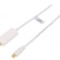 Cablu DisplayPort 1.2 la HDMI 1m Alb
