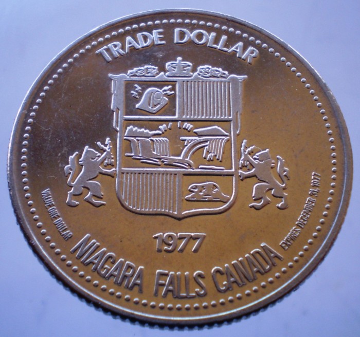 1.949 CANADA NIAGARA FALLS TRADE DOLLAR 1977
