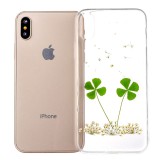 Husa TPU OEM Green Clover pentru Apple iPhone X / Apple iPhone XS, Multicolor