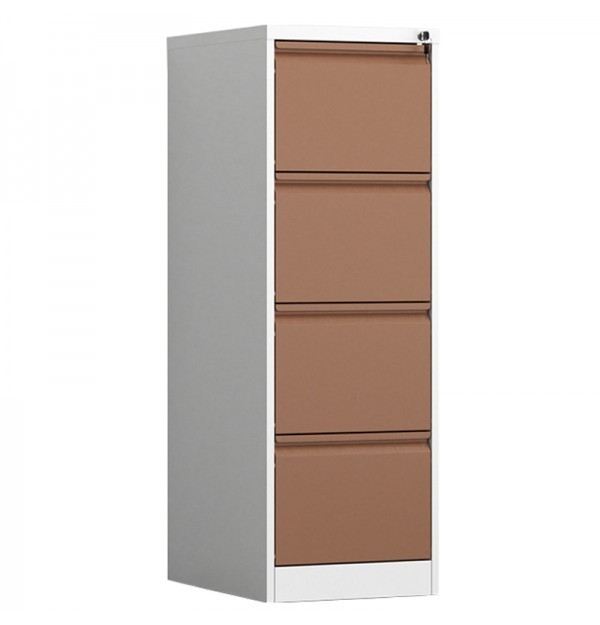 Clasificator metallic Asamblat cu 4 sertare 460x620x1325 mm (LxlxH) Maro, PLUS