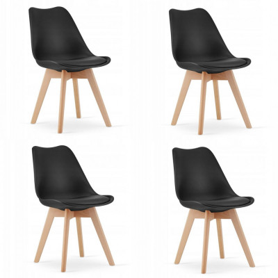 Set 4 scaune bucatarie/living, Artool, Mark, PP, lemn, negru, 49x43x82 cm foto