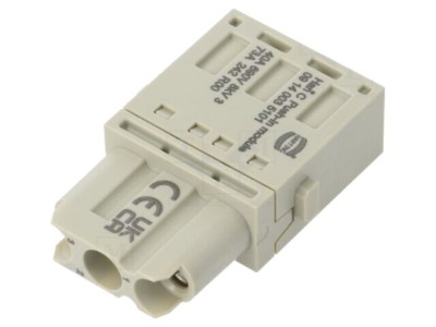 Conector HARTING HDC Modul Mamă 40A 690V 3 pini Push-In 09140035101 foto