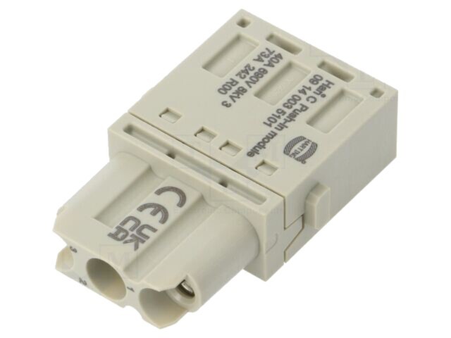 Conector HARTING HDC Modul Mamă 40A 690V 3 pini Push-In 09140035101