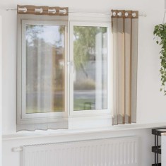vidaXL Perdele Voile cu Oeje 2 buc Maro Deschis 4102125