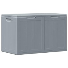 vidaXL Cutie de depozitare pentru grădină, gri, 180L, PP ratan