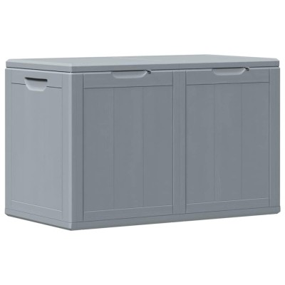 Cutie de depozitare pentru gradina, gri, 180L, aspect de lemn din PP foto