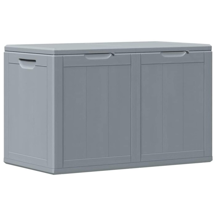 Cutie de depozitare pentru gradina, gri, 180L, aspect de lemn din PP