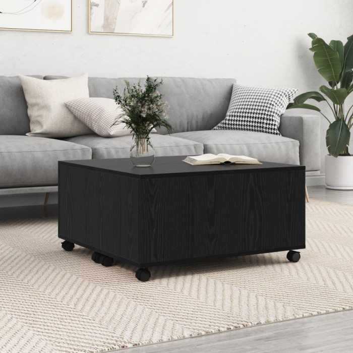 vidaXL Masă de cafea Stejar negru 75 x 75 x 38 cm Lemn compozit