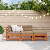 vidaXL Set de lounge pentru grădină 3 pcs Maro ceruit 3418082