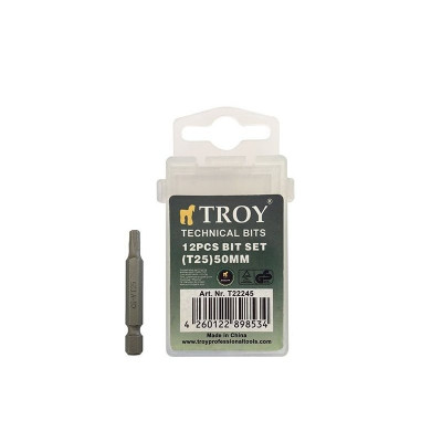 Set de biti torx Cr-V Troy 22245, T25, 50 mm, 10 bucati foto