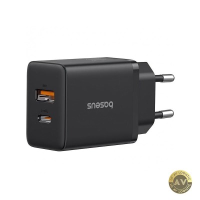 Incarcator Retea Baseus Cube 30W 2.4A 1 x USB-A - 1 x USB-C Negru P10111404113-00 foto