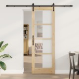 Ușă glisantă vidaXL cu set de hardware &#039;ORKDAL&#039;73.5x211 cm, Ușă interioară vidaXL cu sticlă &#039;ORKDAL&#039;73.5x211x4 cm din lemn masiv de pin