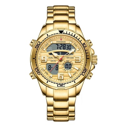 Ceas barbatesc de mana Fox Box Casual Fashion Business Elegant Analog Digital Dual Time foto