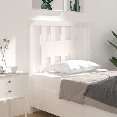 Tăblie de pat, alb, 96x4x100 cm, lemn masiv de pin foto