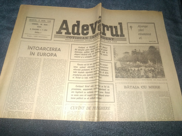 ZIARUL ADEVARUL 18 MAI 1990