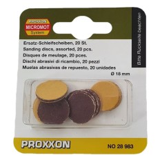 Set discuri de slefuire autoadezive Proxxon 28983, O18 mm, granulatie K120-K150, 20 piese