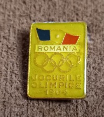 Insigna Sportiva - Comitetul Olimpic din ROMANIA-Jocurile Olimpice Los Angeles 1984(varianta 2) foto