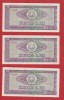 Lot 3 bancnote 10 LEI 1966 consecutive
