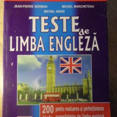 LAROUSSE. TESTE DE LIMBA ENGLEZA-JEAN-PIERRE BERMAN, MICHEL MARCHETEAU, MICHEL SAVIO