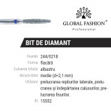 Cumpara ieftin Bit/capat freza diamant, flacara, albastru, 244-021B, 2,1 mm