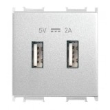 Priza USB 2M Tip A alimentare dubla 5V Thea Optima Panasonic alb P-TO.USB.2M