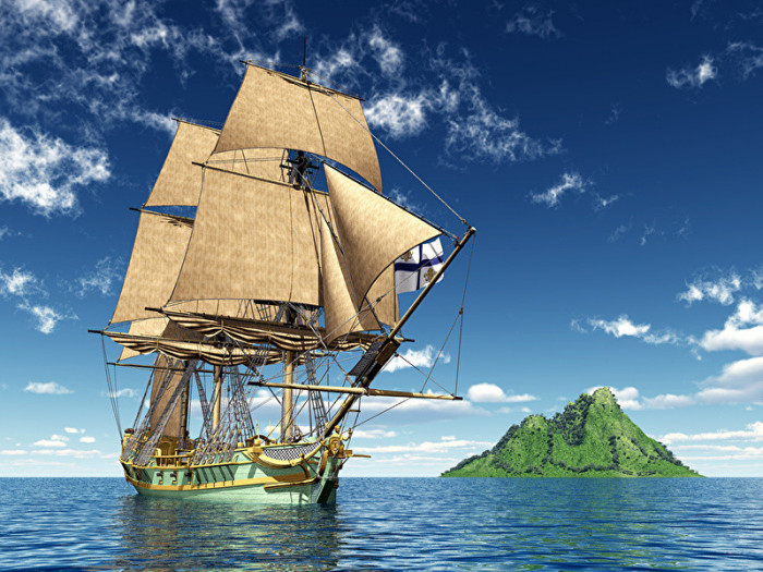 Fototapet autocolant Vacanta pe corabie 1, 300 x 250 cm