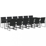 Cumpara ieftin Set mobilier de gradina, 13 piese, negru, textilena