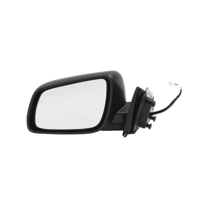 Oglinda exterioara Mitsubishi Lancer (Cy0), 03.2007-2016, partea stanga, culoare sticla crom , sticla convexa, cu carcasa neagra grunduita, ajustare