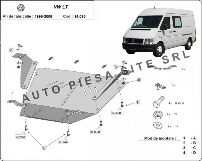 Scut metalic motor VW LT 2 II 28-35 / 28-46 fabricat in perioada 1996 - 2006 APS-14,095