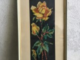 arta / design / vintage - Tablou goblen / cusatura realizata manual - Trandafir !