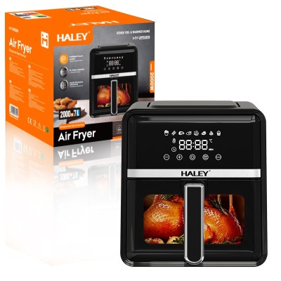 Friteuza cu Aer Cald HALEY 7L, 2000W &amp;ndash; Touchscreen Holografic, Geam Vizualizare, Gatire 360 grade foto